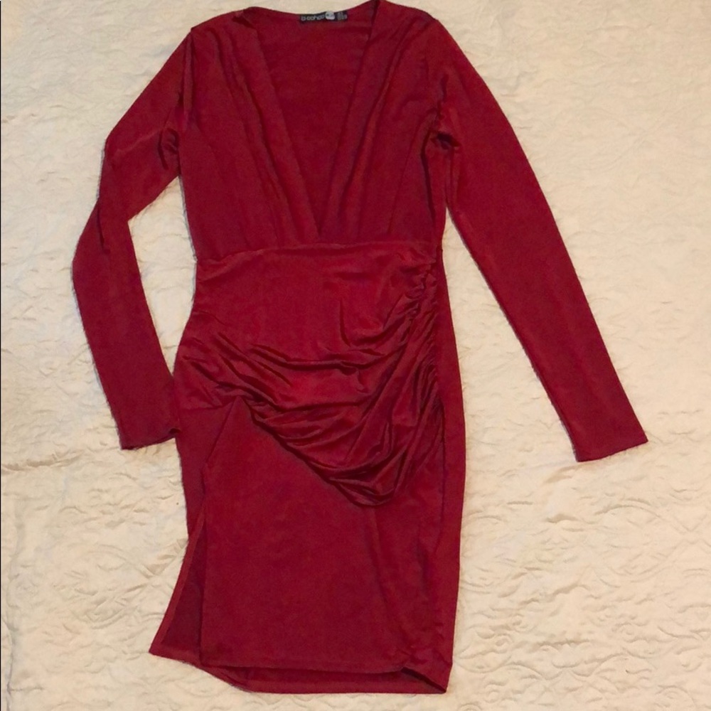 Long Sleeve Red Dress